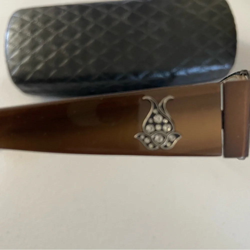Rampage Brown Glasses with lotus inlay  with Black Case
